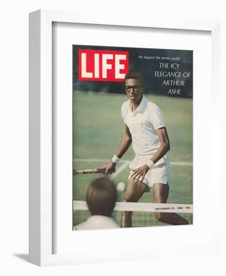 Tennis Player Arthur Ashe, September 20, 1968-Richard Meek-Framed Photographic Print