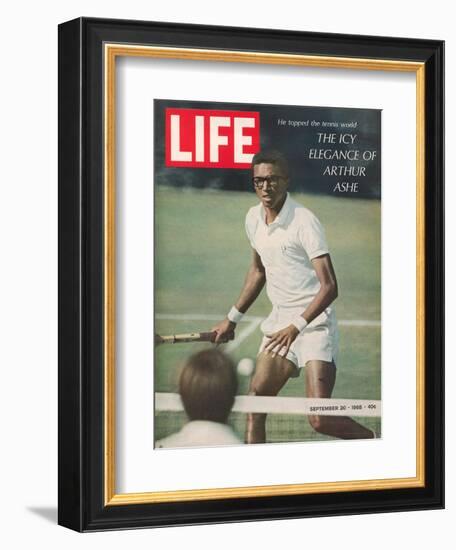 Tennis Player Arthur Ashe, September 20, 1968-Richard Meek-Framed Photographic Print