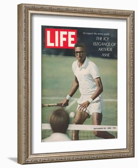 Tennis Player Arthur Ashe, September 20, 1968-Richard Meek-Framed Photographic Print