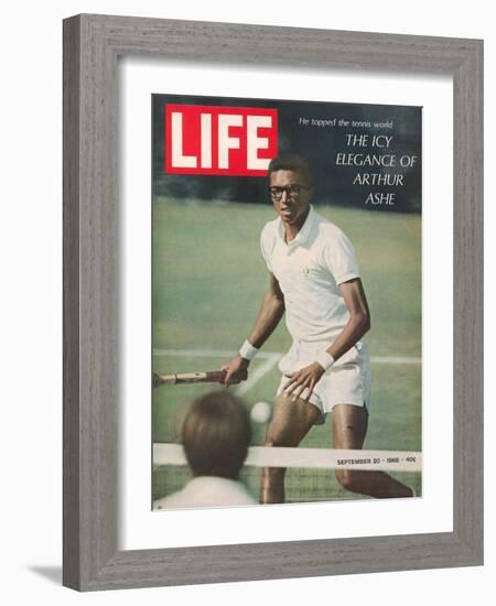 Tennis Player Arthur Ashe, September 20, 1968-Richard Meek-Framed Photographic Print