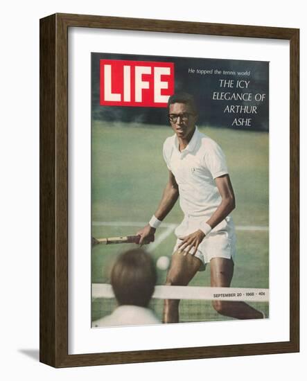 Tennis Player Arthur Ashe, September 20, 1968-Richard Meek-Framed Photographic Print