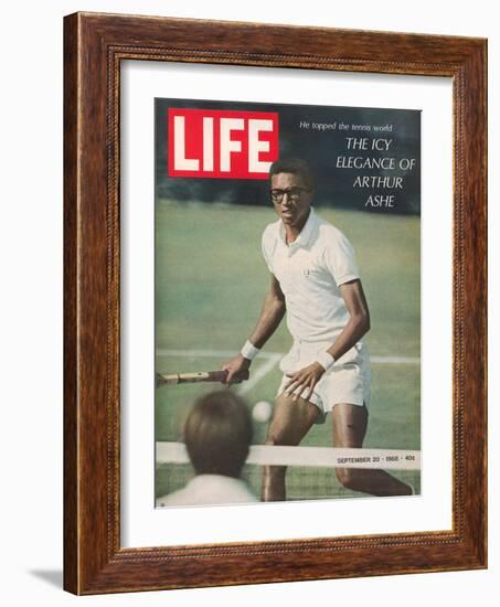 Tennis Player Arthur Ashe, September 20, 1968-Richard Meek-Framed Photographic Print