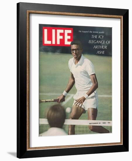 Tennis Player Arthur Ashe, September 20, 1968-Richard Meek-Framed Photographic Print