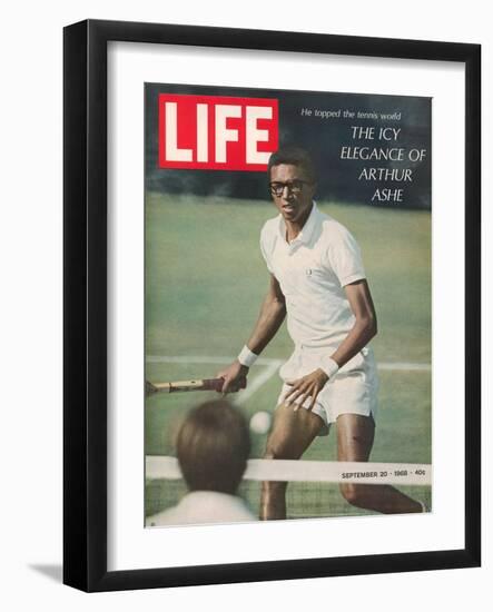 Tennis Player Arthur Ashe, September 20, 1968-Richard Meek-Framed Photographic Print