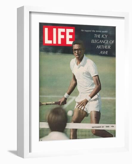 Tennis Player Arthur Ashe, September 20, 1968-Richard Meek-Framed Photographic Print