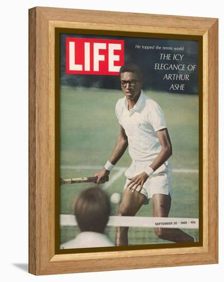 Tennis Player Arthur Ashe, September 20, 1968-Richard Meek-Framed Premier Image Canvas