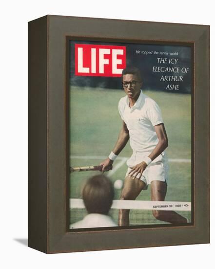 Tennis Player Arthur Ashe, September 20, 1968-Richard Meek-Framed Premier Image Canvas