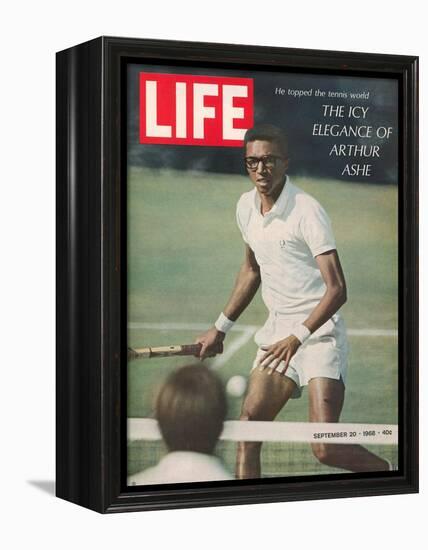 Tennis Player Arthur Ashe, September 20, 1968-Richard Meek-Framed Premier Image Canvas