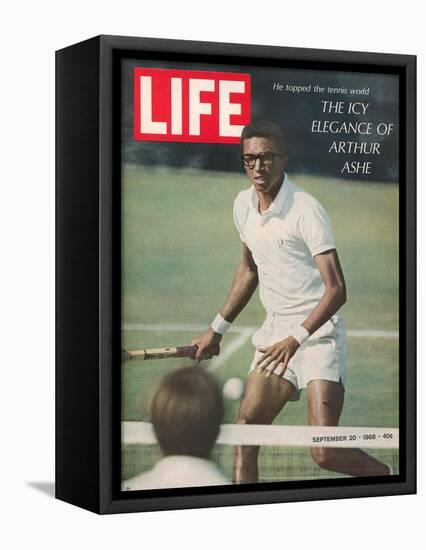 Tennis Player Arthur Ashe, September 20, 1968-Richard Meek-Framed Premier Image Canvas