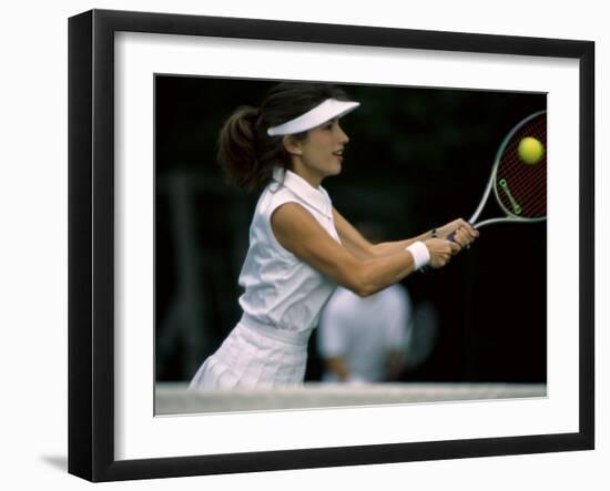 Tennis Player Hitting the Ball-null-Framed Photographic Print