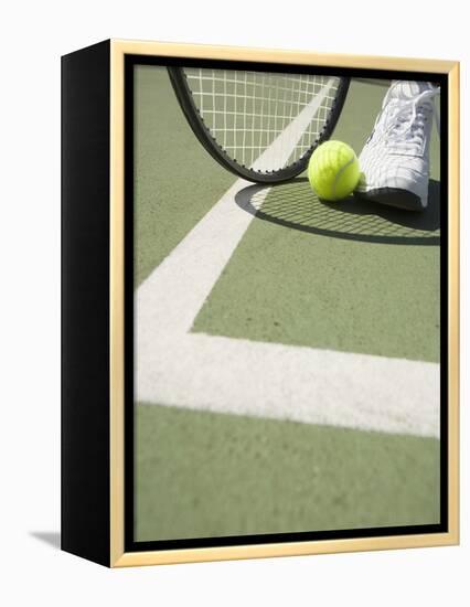Tennis Player on Court-Tom Grill-Framed Premier Image Canvas