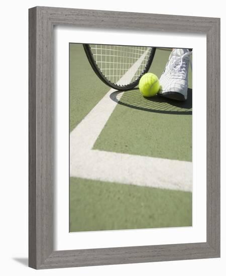 Tennis Player on Court-Tom Grill-Framed Photographic Print