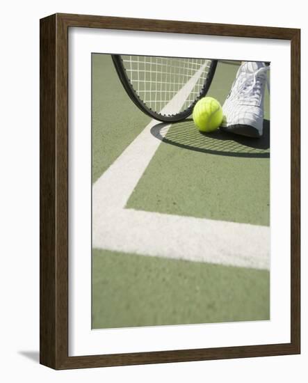 Tennis Player on Court-Tom Grill-Framed Photographic Print