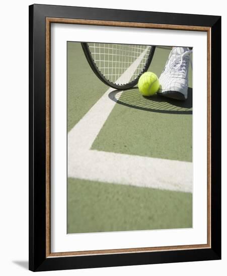 Tennis Player on Court-Tom Grill-Framed Photographic Print