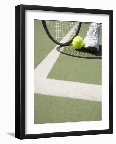 Tennis Player on Court-Tom Grill-Framed Photographic Print