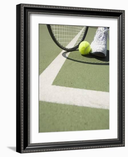 Tennis Player on Court-Tom Grill-Framed Photographic Print