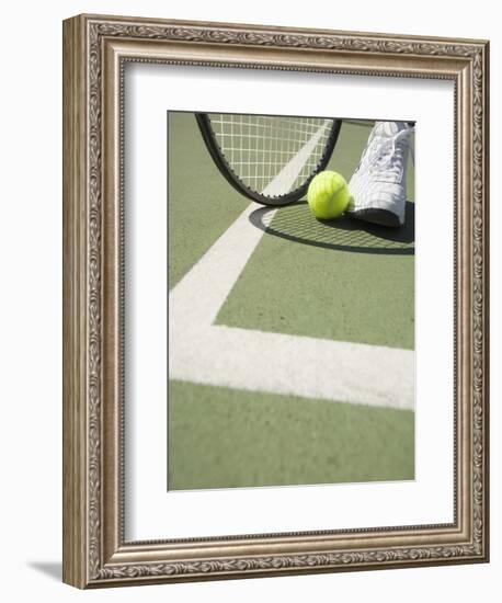 Tennis Player on Court-Tom Grill-Framed Photographic Print