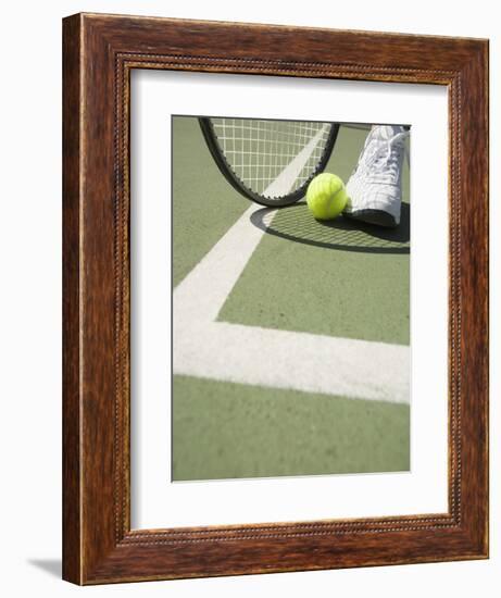 Tennis Player on Court-Tom Grill-Framed Photographic Print