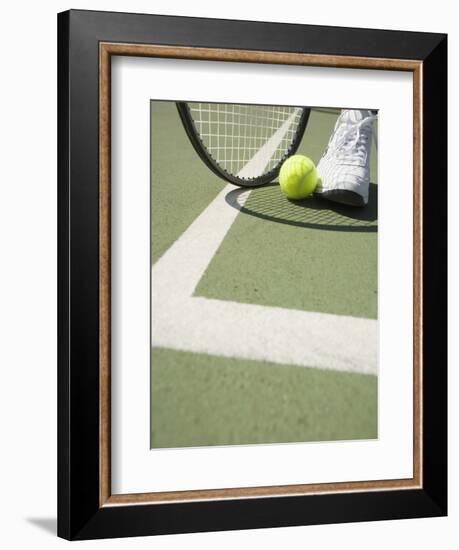 Tennis Player on Court-Tom Grill-Framed Photographic Print