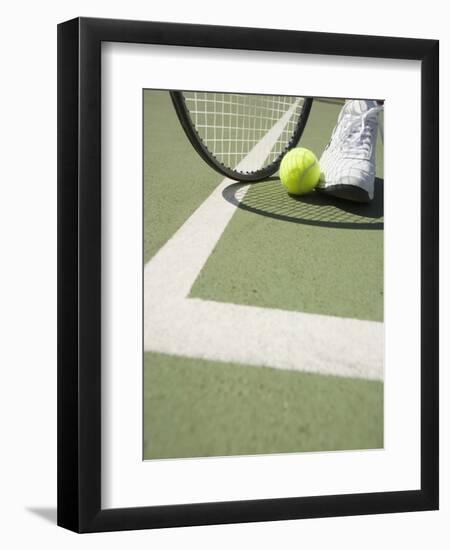 Tennis Player on Court-Tom Grill-Framed Photographic Print