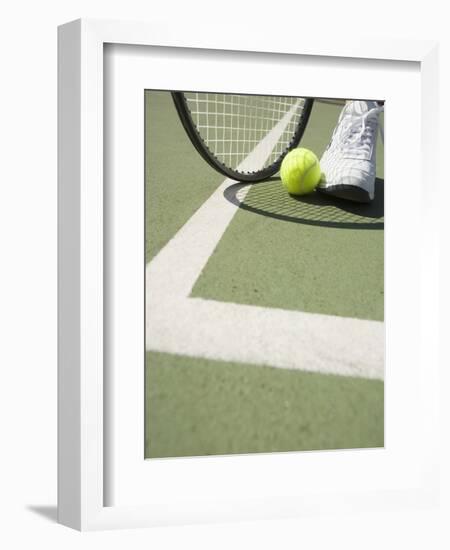 Tennis Player on Court-Tom Grill-Framed Photographic Print