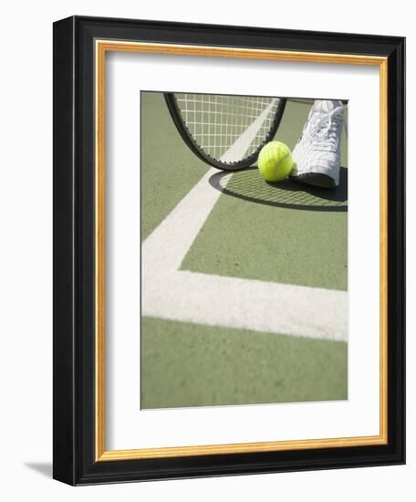 Tennis Player on Court-Tom Grill-Framed Photographic Print