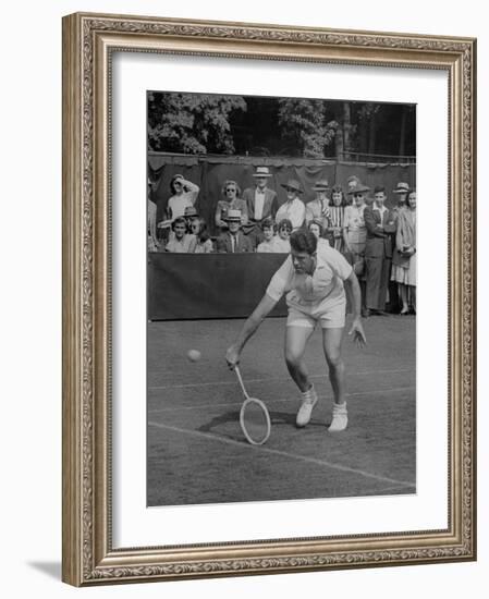 Tennis Player Pierre Pellizza in Action-null-Framed Photographic Print