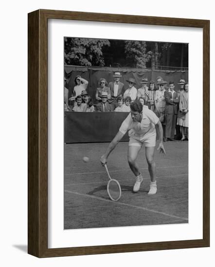 Tennis Player Pierre Pellizza in Action-null-Framed Photographic Print