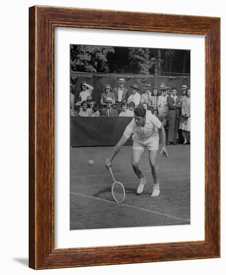 Tennis Player Pierre Pellizza in Action-null-Framed Photographic Print