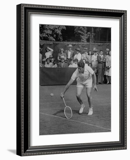 Tennis Player Pierre Pellizza in Action-null-Framed Photographic Print