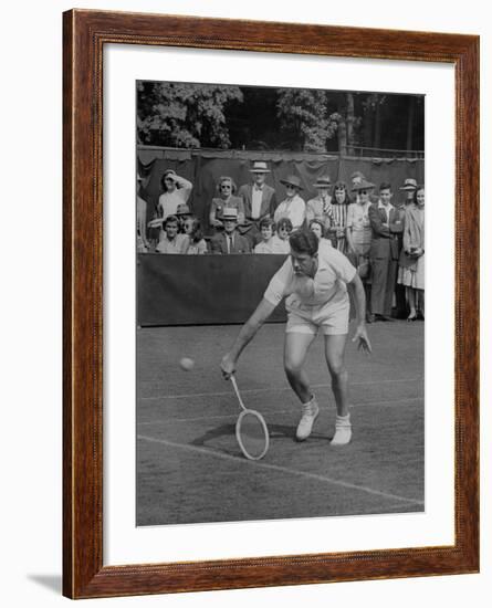 Tennis Player Pierre Pellizza in Action-null-Framed Photographic Print