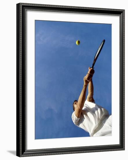 Tennis Player with Blue Sky-null-Framed Photographic Print