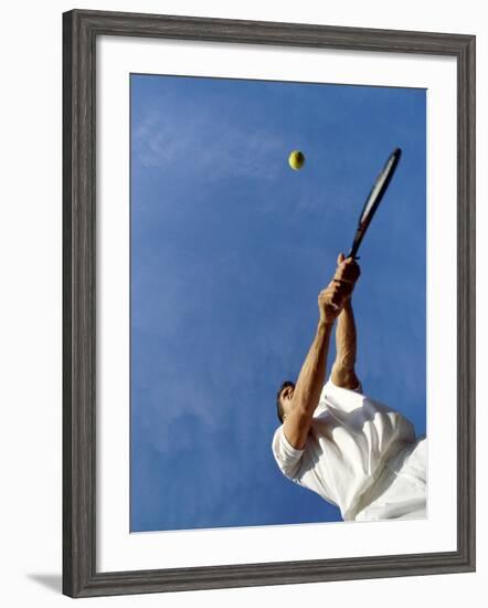 Tennis Player with Blue Sky-null-Framed Photographic Print