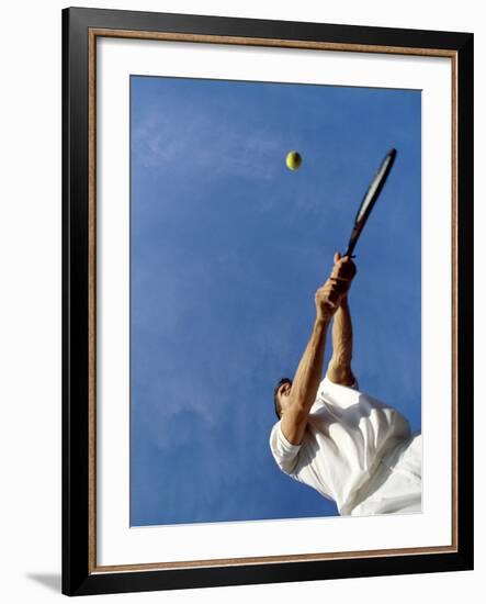 Tennis Player with Blue Sky-null-Framed Photographic Print