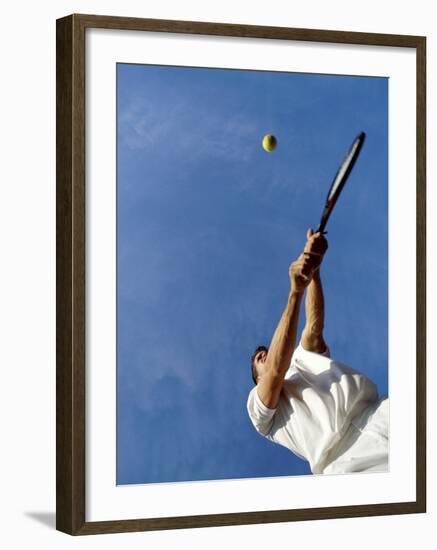 Tennis Player with Blue Sky-null-Framed Photographic Print