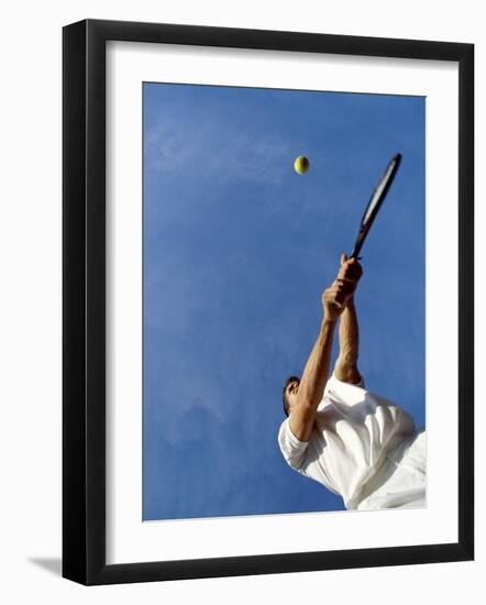 Tennis Player with Blue Sky-null-Framed Photographic Print