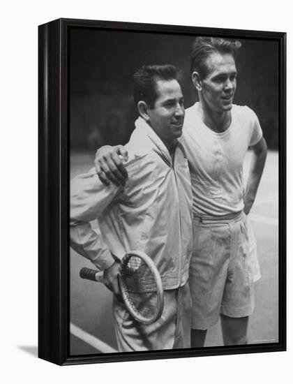 Tennis Players Bobby Riggs and Jack Kramer Posing at Madison Square Garden-Ralph Morse-Framed Premier Image Canvas