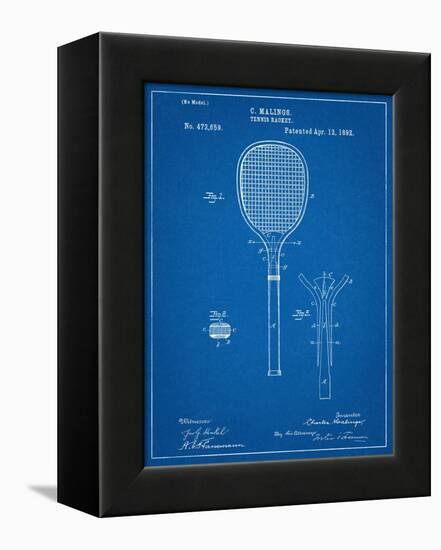 Tennis Racket Patent-null-Framed Stretched Canvas