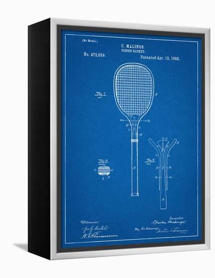 Tennis Racket Patent-null-Framed Stretched Canvas