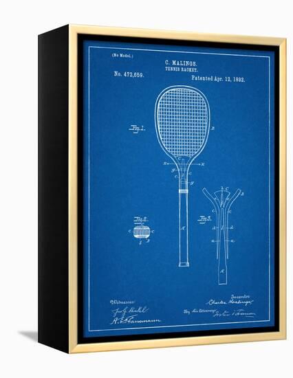 Tennis Racket Patent-null-Framed Stretched Canvas