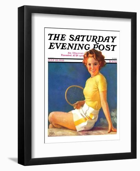 "Tennis Time-Out," Saturday Evening Post Cover, July 20, 1935-Walt Otto-Framed Giclee Print