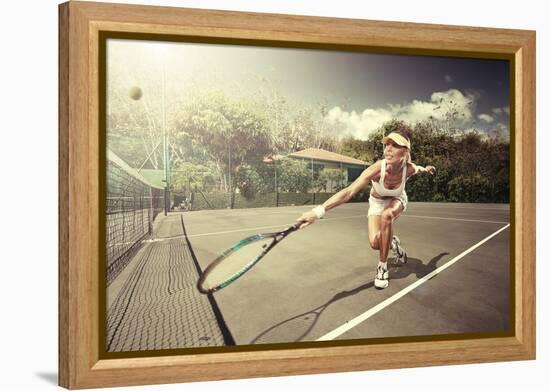 Tennis-ersler-Framed Stretched Canvas