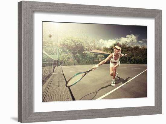 Tennis-ersler-Framed Art Print