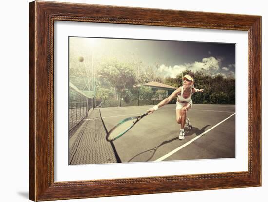 Tennis-ersler-Framed Art Print