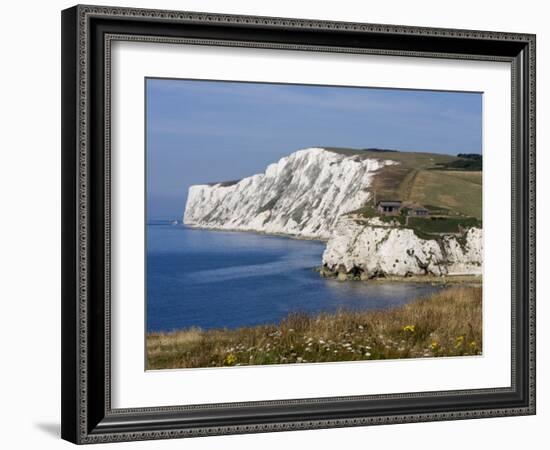 Tennyson Down, Black Rock and Highdown Cliffs from Freshwater Bay, Isle of Wight, England, UK-Rainford Roy-Framed Photographic Print