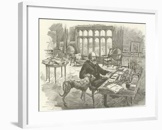 Tennyson in His Library-null-Framed Giclee Print