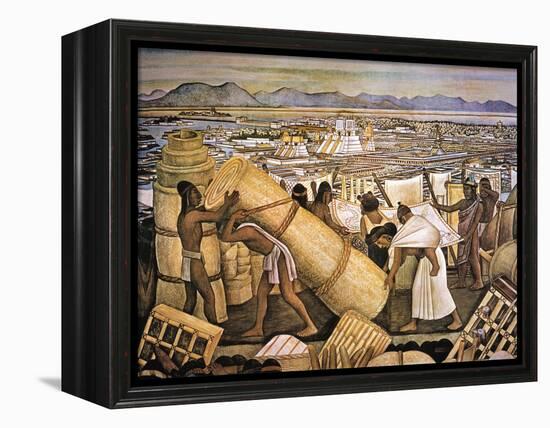 Tenochtitlan (Mexico City)-Diego Rivera-Framed Premier Image Canvas