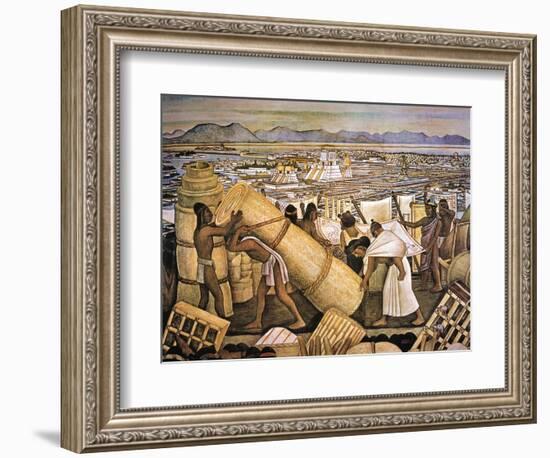 Tenochtitlan (Mexico City)-Diego Rivera-Framed Premium Giclee Print