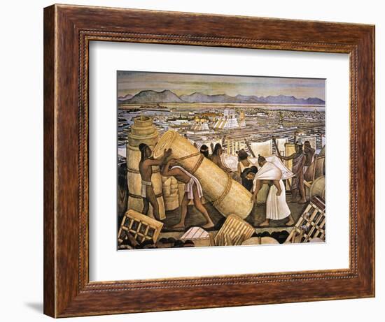 Tenochtitlan (Mexico City)-Diego Rivera-Framed Premium Giclee Print