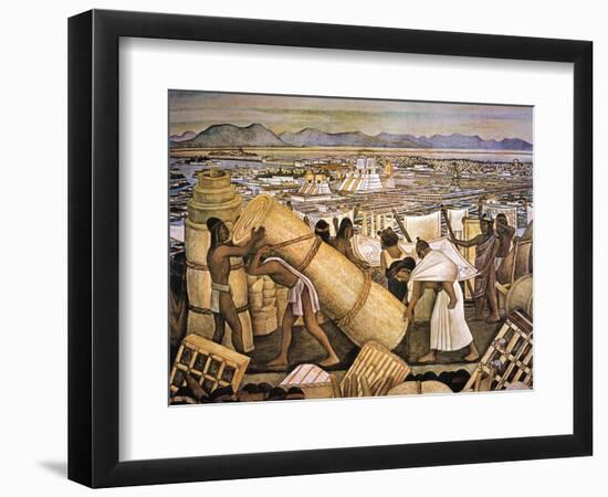 Tenochtitlan (Mexico City)-Diego Rivera-Framed Premium Giclee Print